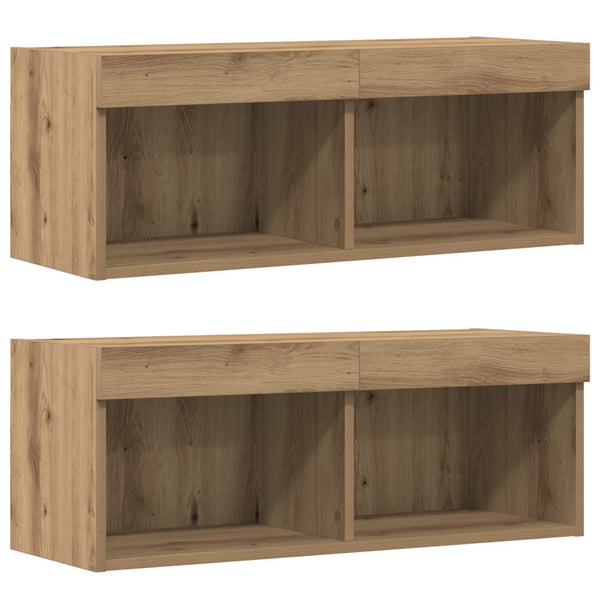 TV-Schrank-Set Wandmontiert Artisan-Eiche 8-teilig