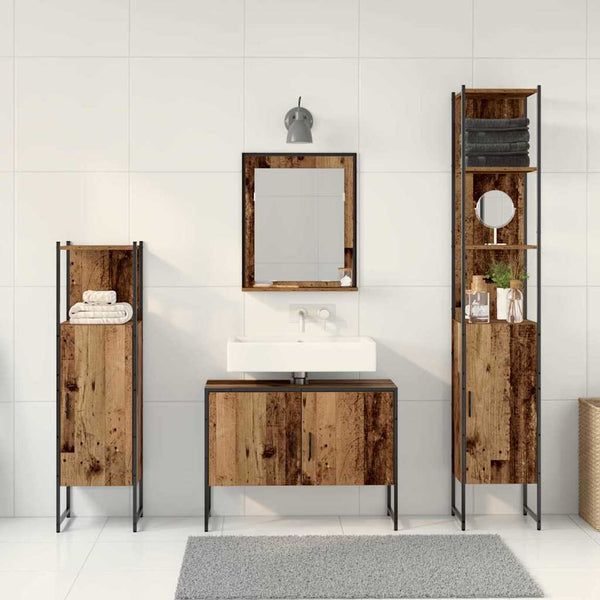 Badezimmermöbel Set mit Regal Braun