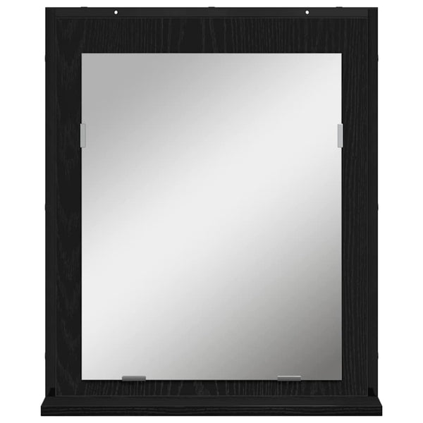 Schwarzes Badezimmermöbel-Set mit Regal, 4-teilig