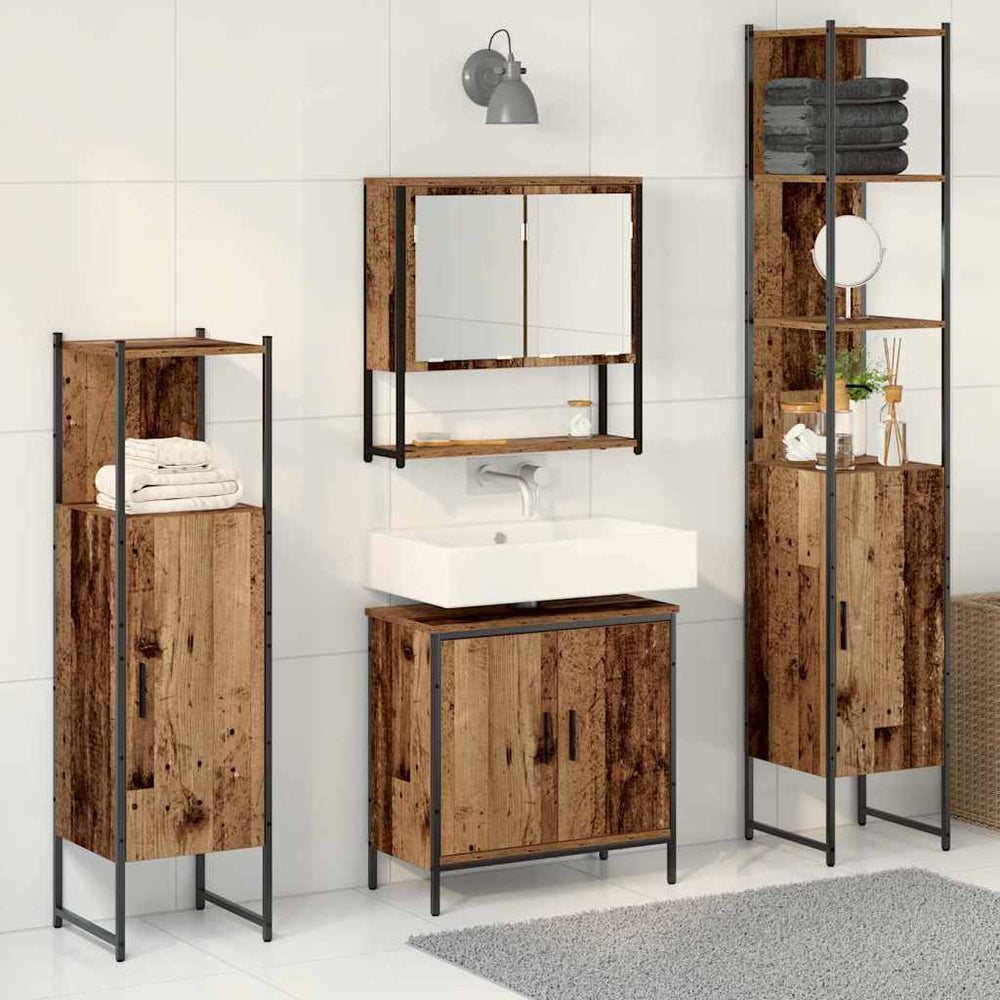Badezimmermöbel Set Braun 4-teilig