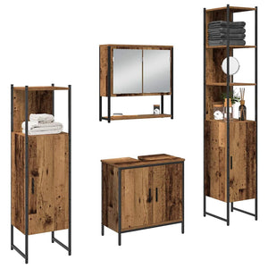 Badezimmermöbel Set Braun 4-teilig