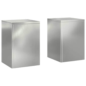 vidaXL Supports de plantes 2 pcs argent 24 x 24 x 35 cm acier galvanisé