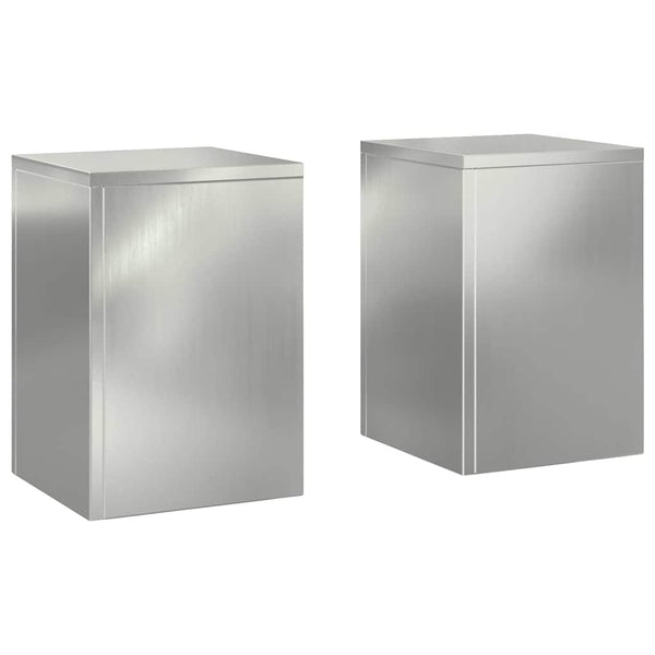 vidaXL Supports de plantes 2 pcs argent 24 x 24 x 35 cm acier galvanisé