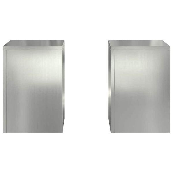 vidaXL Supports de plantes 2 pcs argent 24 x 24 x 35 cm acier galvanisé