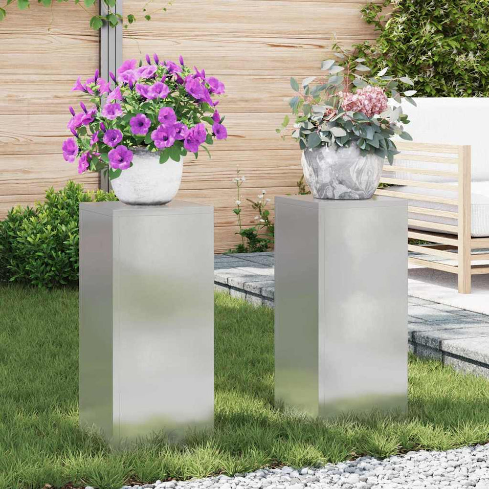 Pflanzenständer 2er Set Silber Edelstahl