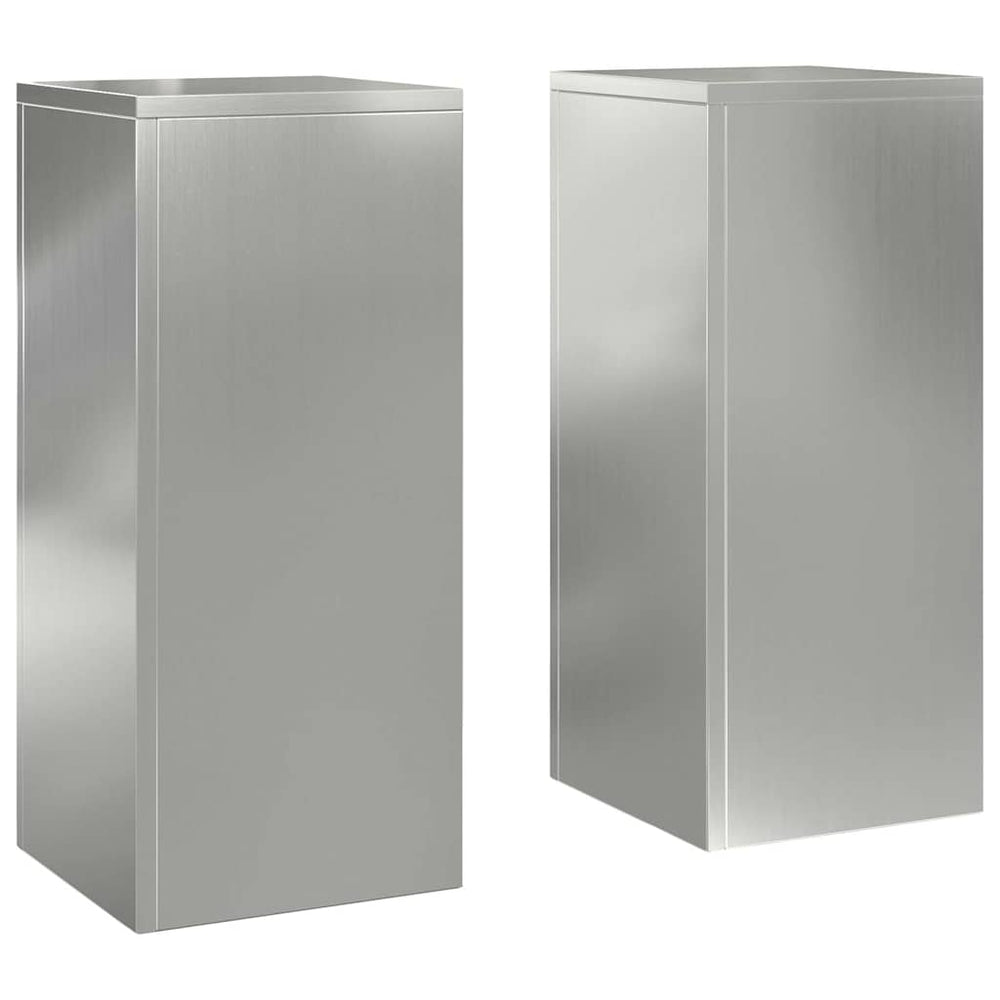 Pflanzenständer Set, 2er, Stahl, Silber, 55cm
