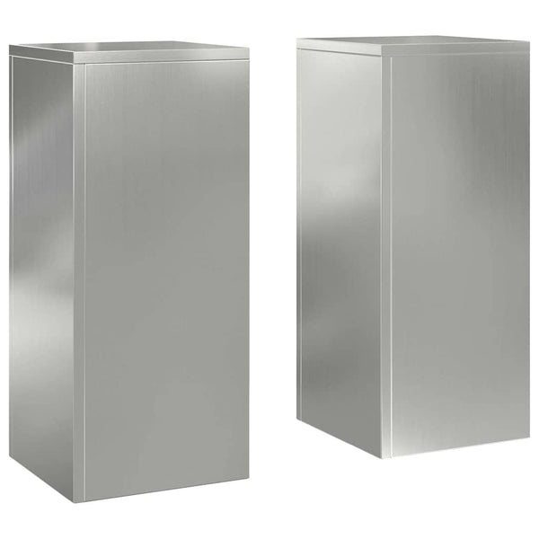Pflanzenständer Set, 2er, Stahl, Silber, 55cm