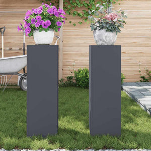 vidaXL Supports de plantes 2 pcs Anthracite 24 x 24 x 75 cm Acier