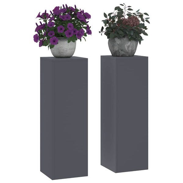 vidaXL Supports de plantes 2 pcs Anthracite 24 x 24 x 75 cm Acier