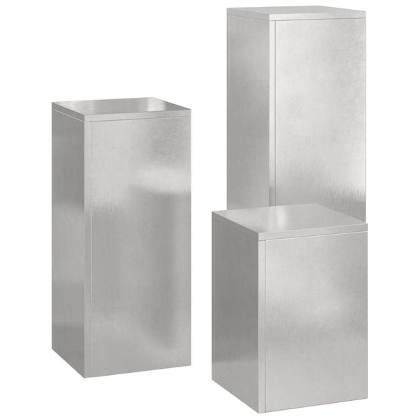 Pflanzenständer Set, 3-teilig, Edelstahl Silber