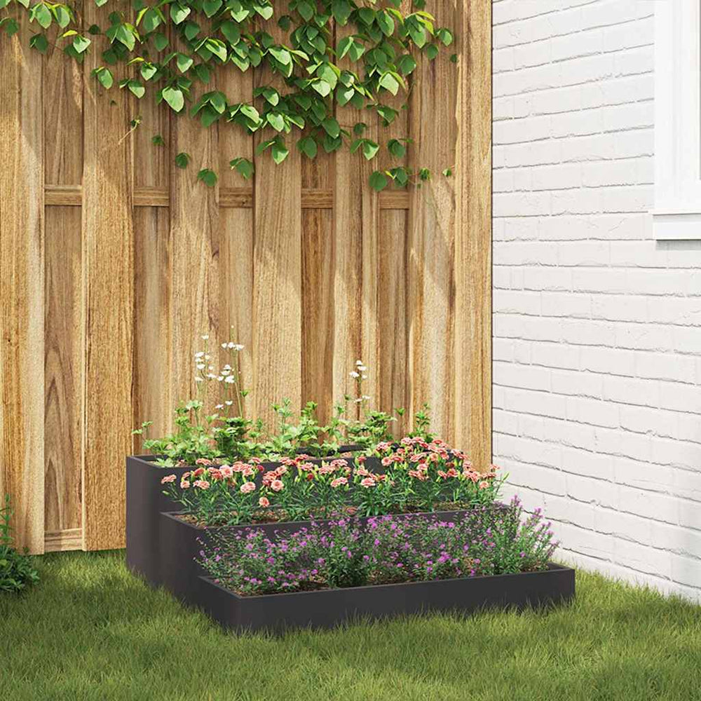 Schwarzes Garten-Pflanzgefäß 90x90x35 cm