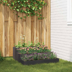 vidaXL Jardinière de jardin Noir 90 x 90 x 35 cm Acier laminé à froid