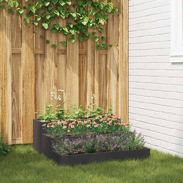 vidaXL Jardinière de jardin Noir 90 x 90 x 35 cm Acier laminé à froid
