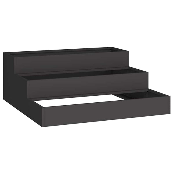 vidaXL Jardinière de jardin Noir 90 x 90 x 35 cm Acier laminé à froid