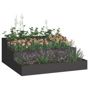 vidaXL Jardinière de jardin Noir 90 x 90 x 35 cm Acier laminé à froid