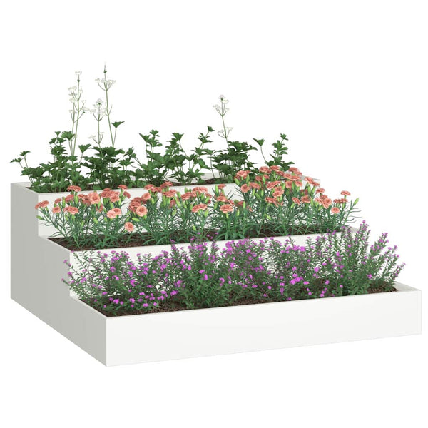 Weißes Garten Pflanzgefäß 90x90x35cm