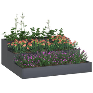 Anthrazit Garten Pflanzgefäß 90x90x35cm