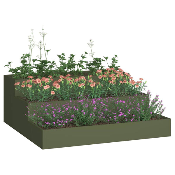 Oliven Grünes Garten-Pflanzgefäß 90x90x35cm