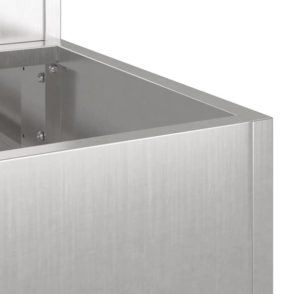 Edelstahl Garten Pflanzgefäß Silber 90x90x35cm