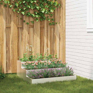 Edelstahl Garten Pflanzgefäß Silber 90x90x35cm