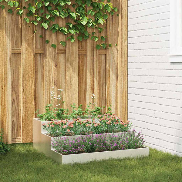 Edelstahl Garten Pflanzgefäß Silber 90x90x35cm