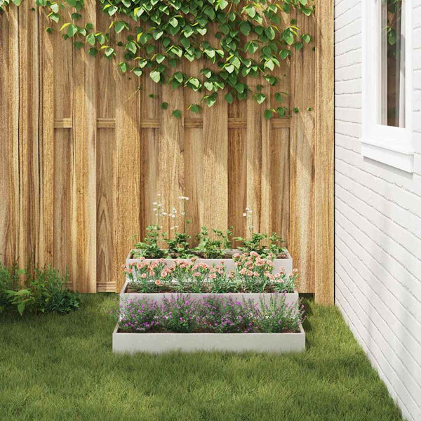 Edelstahl Garten Pflanzgefäß Silber 90x90x35cm