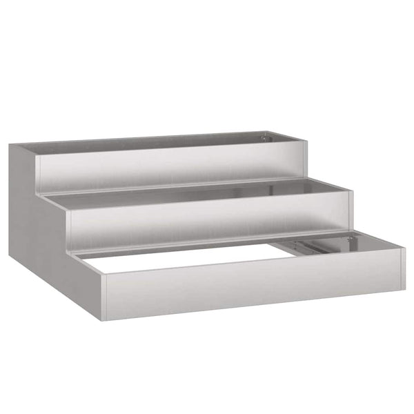 Edelstahl Garten Pflanzgefäß Silber 90x90x35cm