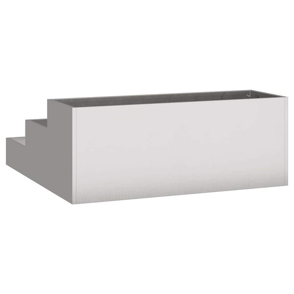 Edelstahl Garten Pflanzgefäß Silber 90x90x35cm