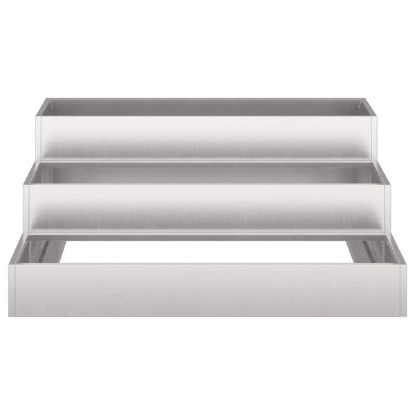 Edelstahl Garten Pflanzgefäß Silber 90x90x35cm