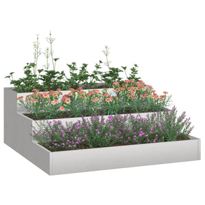 Edelstahl Garten Pflanzgefäß Silber 90x90x35cm
