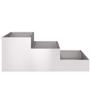 Edelstahl Garten Pflanzgefäß Silber 90x90x35cm