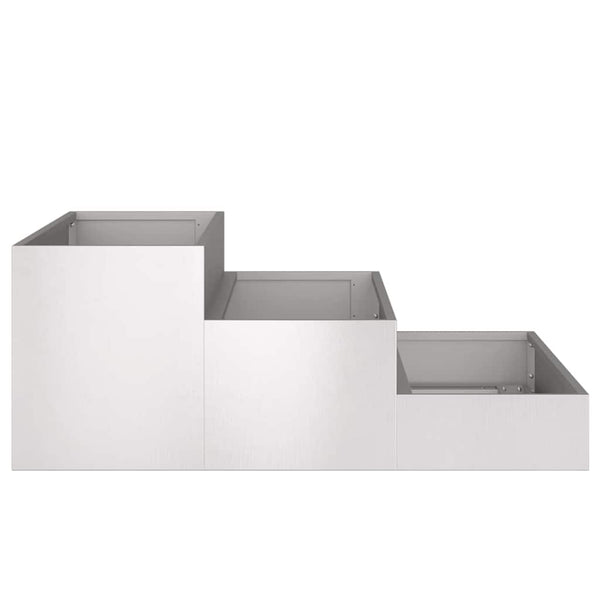 Edelstahl Garten Pflanzgefäß Silber 90x90x35cm