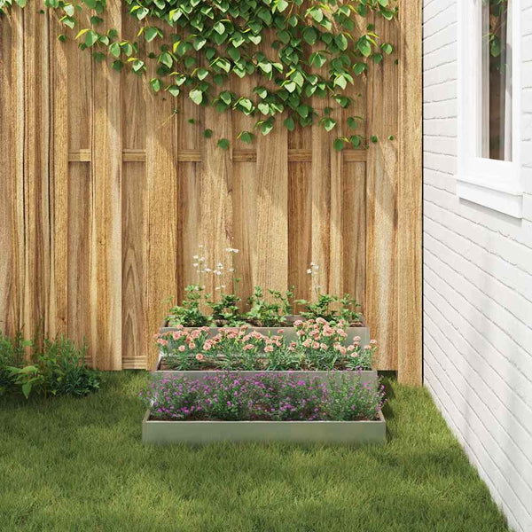 Silbernes Garten-Pflanzgefäß 90x90x35cm