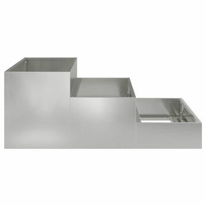 Silbernes Garten-Pflanzgefäß 90x90x35cm