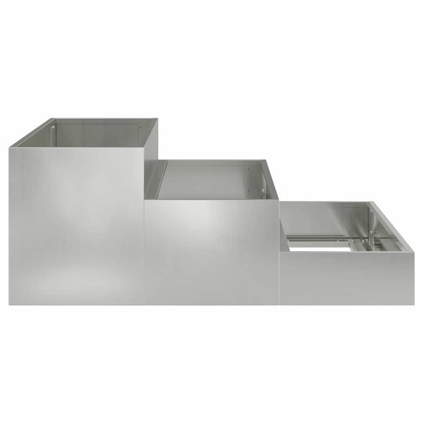 Silbernes Garten-Pflanzgefäß 90x90x35cm