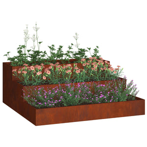 Rostiges Garten Pflanzgefäß 90x90x35cm