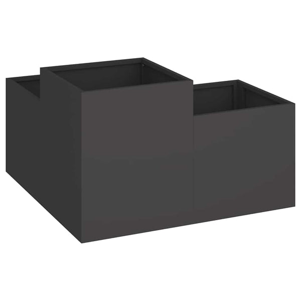 Schwarzer Gartenblumentopf Stahl 80x80x48cm
