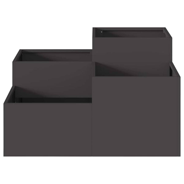 Schwarzer Gartenblumentopf Stahl 80x80x48cm