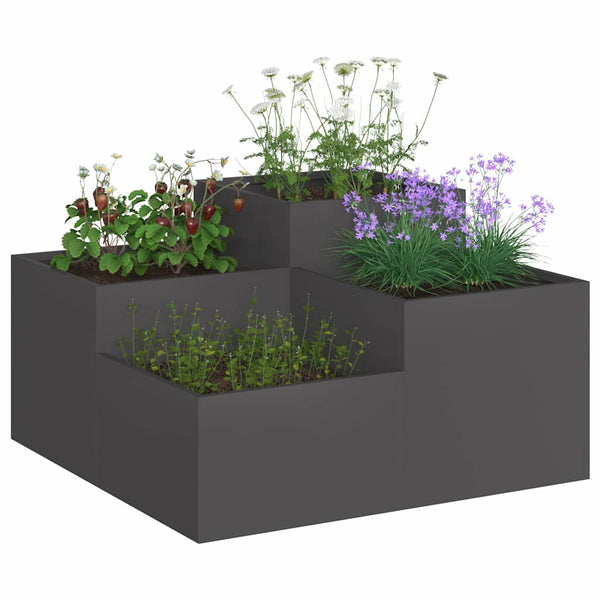 Schwarzer Gartenblumentopf Stahl 80x80x48cm