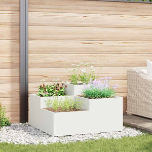 Weißer Stahl Gartenblumentopf 80x80x48cm