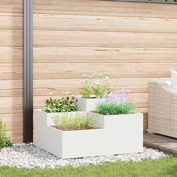 Weißer Stahl Gartenblumentopf 80x80x48cm