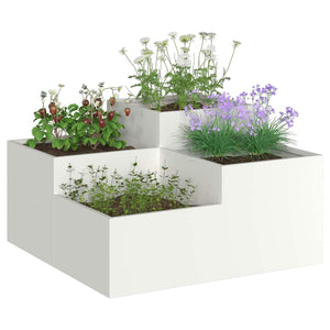 Weißer Stahl Gartenblumentopf 80x80x48cm