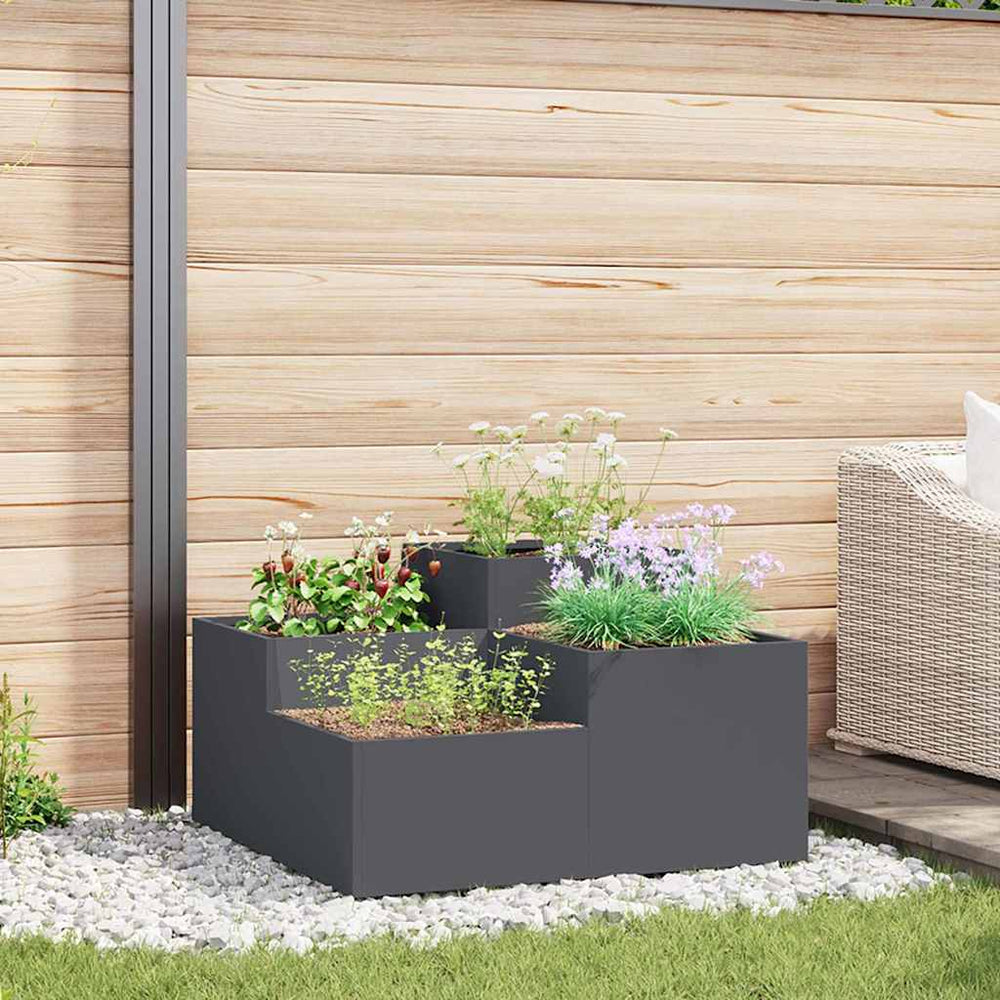 Anthrazitfarbener Gartenblumentopf 80x80 cm