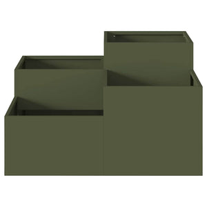 Olivgrüner Stahl Gartenblumentopf 80x80x48cm