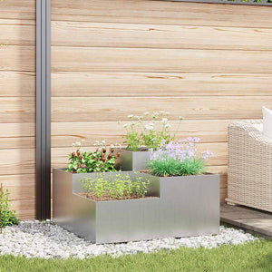 Silberner Gartenblumentopf 80x80x48cm