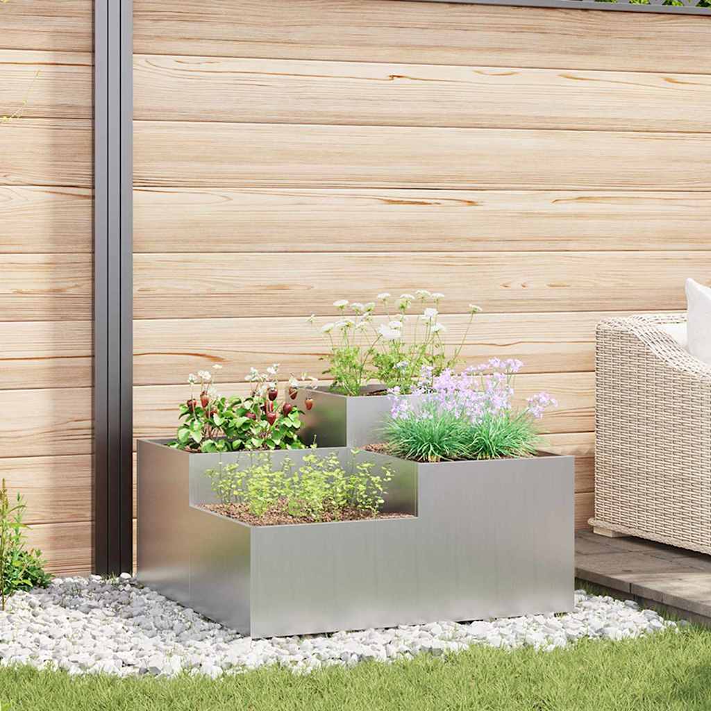 Silberner Gartenblumentopf 80x80x48cm