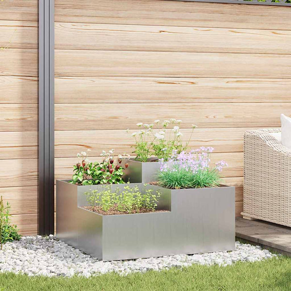 Silberner Gartenblumentopf 80x80x48cm