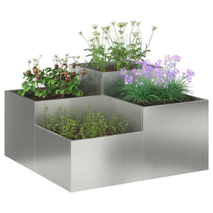 Silberner Gartenblumentopf 80x80x48cm