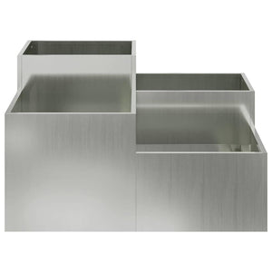 Silberner Gartenblumentopf 80x80x48cm
