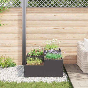 Schwarzer Gartenblumentopf 100x100x48cm Stahl